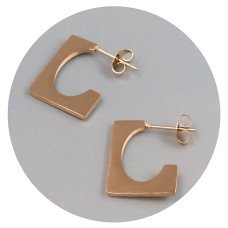 Сережки-гвоздики Stainless Steel. Сталь. Позолота ЧВ. Довжина: 19 мм. Ширина: 1 мм.