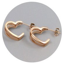 Сережки-гвоздики Stainless Steel. Сталь. Позолота ЧВ. Довжина: 16 мм. Ширина: 7 мм.