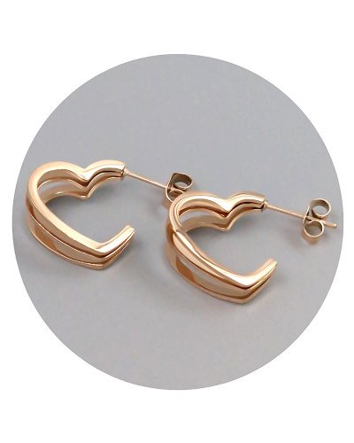 Сережки-гвоздики Stainless Steel. Сталь. Позолота ЧВ. Довжина: 16 мм. Ширина: 7 мм.
