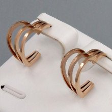 Сережки-гвоздики Stainless Steel. Сталь. Позолота ЧВ. Довжина: 16 мм. Ширина: 7 мм.