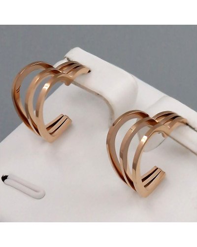Сережки-гвоздики Stainless Steel. Сталь. Позолота ЧВ. Довжина: 16 мм. Ширина: 7 мм.
