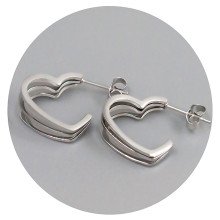 Сережки-гвоздики Stainless Steel. Сталь. Родій. Довжина: 16 мм. Ширина: 7 мм.