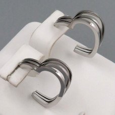 Сережки-гвоздики Stainless Steel. Сталь. Родій. Довжина: 16 мм. Ширина: 7 мм.