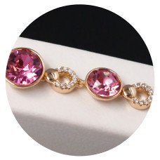Браслет XР. Позолота 18К. Камені: Swarovski. Довжина: 17.5-20 см.