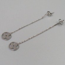 Сережки-протяжки Stainless Steel. Сталь. Родій. Довжина: 66 мм. Ширина: 10 мм.