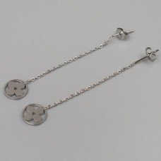 Сережки-протяжки Stainless Steel. Сталь. Родій. Довжина: 66 мм. Ширина: 10 мм.
