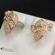 Сережки XР. Позолота 18К. Камені: білий циркон. Довжина: 20 мм Ширина: 10 мм