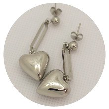 Сережки-гвоздики Stainless Steel. Сталь. Родій. Довжина: 40 мм. Ширина: 15 мм.