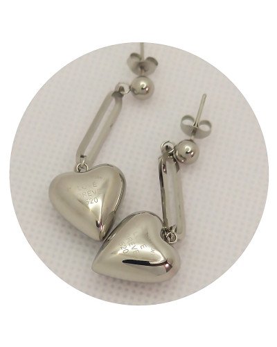 Сережки-гвоздики Stainless Steel. Сталь. Родій. Довжина: 40 мм. Ширина: 15 мм.