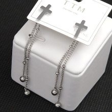 Сережки-гвоздики Stainless Steel. Сталь. Родій. Довжина: 60 мм. Ширина 5 мм.