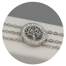 Браслет Stainless Steel з білою емаллю. Сталь. Родій. Камені: білий циркон. Довжина: 17.7-21 см