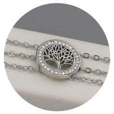 Браслет Stainless Steel з білою емаллю. Сталь. Родій. Камені: білий циркон. Довжина: 17.7-21 см