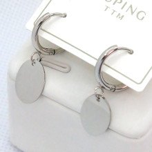 Сережки Stainless Steel. Сталь. Родій. Довжина: 25 мм. Ширина: 13 мм.