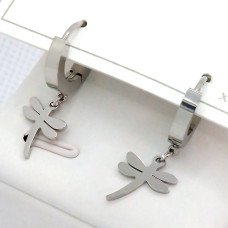 Сережки Stainless Steel. Сталь. Родій. Довжина: 25 мм. Ширина: 13 мм.