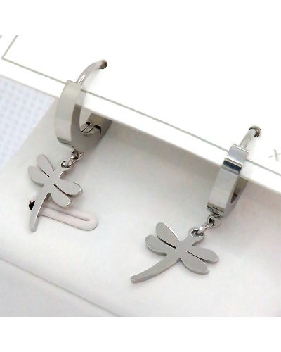 Сережки Stainless Steel. Сталь. Родій. Довжина: 25 мм. Ширина: 13 мм.