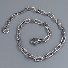 Браслет Stainless Steel. Сталь. Родій. Довжина: 19-22,5 см. Ширина: 4 мм.
