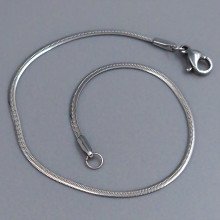 Браслет Stainless Steel. Сталь. Родій. Довжина: 19,5 см. Ширина: 2 мм. Плоский снейк