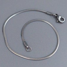 Браслет Stainless Steel. Сталь. Родій. Довжина: 19,5 см. Ширина: 2 мм. Плоский снейк