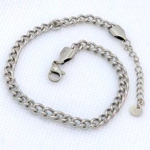 Браслет Stainless Steel. Сталь. Родій. Довжина: 20-24 см. Ширина: 4 мм.