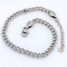 Браслет Stainless Steel. Сталь. Родій. Довжина: 20-24 см. Ширина: 4 мм.
