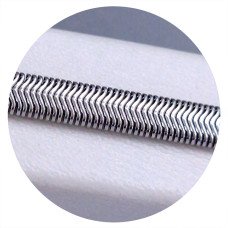 Браслет Stainless Steel. Сталь. Родій. Довжина: 20-23 см.  Ширина: 5 мм. Плоский снійк