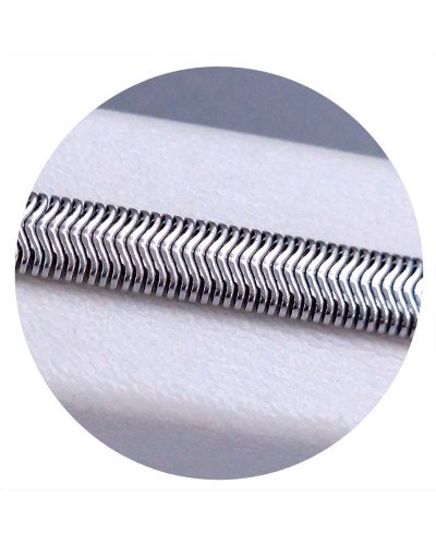 Браслет Stainless Steel. Сталь. Родій. Довжина: 20-23 см.  Ширина: 5 мм. Плоский снійк