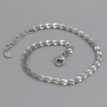 Браслет Stainless Steel. Сталь. Родій. Довжина: 18,5-21 см Ширина 3 мм