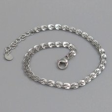 Браслет Stainless Steel. Сталь. Родій. Довжина: 18,5-21 см Ширина 3 мм