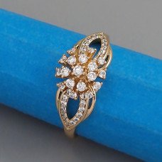 Каблучка XР. Позолота 18К. Камені: білий циркон. Є: 16р 17р 18р 19р