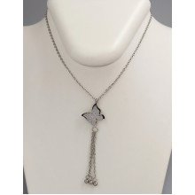 Ланцюжок із кулоном Stainless Steel. Сталь. Родій. Довжина ланцюжка: 45,5-50 см