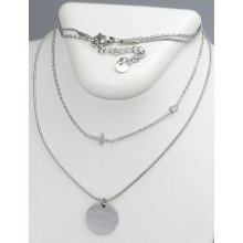 Подвійний ланцюжок із кулоном Stainless Steel. Сталь. Родій. Довжина ланцюжка: 40-45 см