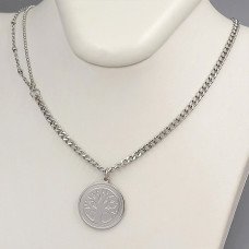 Ланцюжок із кулоном Stainless Steel. Сталь. Родій. Довжина ланцюжка: 45-50 см