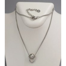 Ланцюжок із кулоном Stainless Steel. Сталь. Родій. Довжина: 45,5-50 см