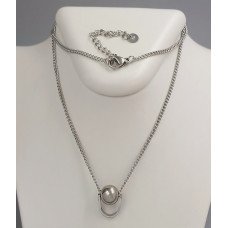 Ланцюжок із кулоном Stainless Steel. Сталь. Родій. Довжина: 45,5-50 см