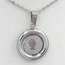 Ланцюжок із кулоном Stainless Steel. Сталь. Родій. Довжина: 46-51 см