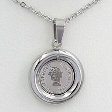 Ланцюжок із кулоном Stainless Steel. Сталь. Родій. Довжина: 46-51 см
