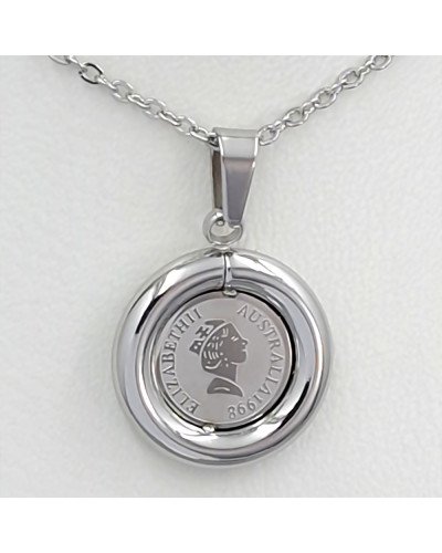 Ланцюжок із кулоном Stainless Steel. Сталь. Родій. Довжина: 46-51 см