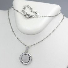 Ланцюжок із кулоном Stainless Steel. Сталь. Родій. Довжина: 46-51 см