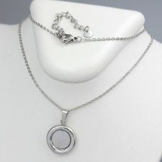 Ланцюжок із кулоном Stainless Steel. Сталь. Родій. Довжина: 46-51 см