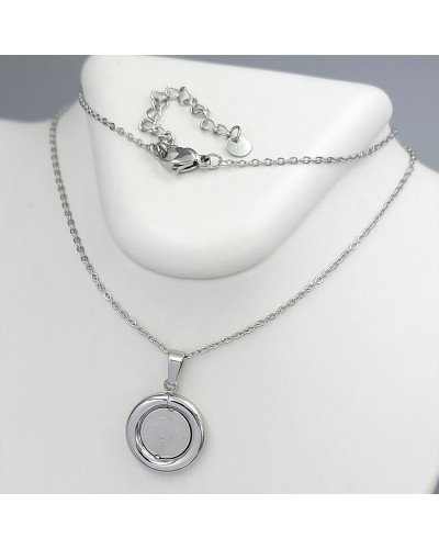 Ланцюжок із кулоном Stainless Steel. Сталь. Родій. Довжина: 46-51 см