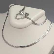 Ланцюжок Stainless Steel. Сталь. Родій. Довжина: 46-51,5 см. Товщина: 2 мм.