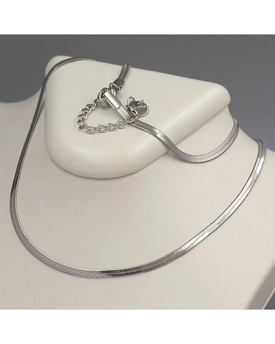 Ланцюжок Stainless Steel. Сталь. Родій. Довжина: 46-51,5 см. Товщина: 2 мм.