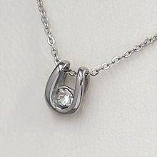 Ланцюжок із кулоном Stainless Steel. Сталь. Родій. Камені: білий циркон. Довжина: 47-52 см