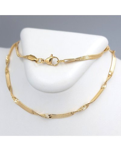 Ланцюжок Stainless Steel. Сталь. Позолота 18К. Довжина: 46 см Ширина: 3 мм