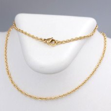 Ланцюжок Stainless Steel. Сталь. Позолота 18К. Довжина: 45 см Ширина: 2 мм