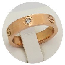 Каблучка Stainless Steel. Сталь. Позолота ЧВ. Камені: білий циркон. Є: 16р