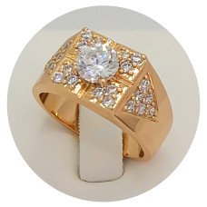 Печатка XР. Позолота 18К. Камені: білий циркон. Є:18р 19р 20р 21р 23р 18