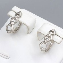 Сережки ХР. Родій. Довжина: 15 мм. Ширина: 6 мм.