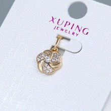 Кулон XР. Позолота 18К. Камені: білий циркон. Довжина: 16 мм Діаметр: 8 мм