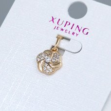 Кулон XР. Позолота 18К. Камені: білий циркон. Довжина: 16 мм Діаметр: 8 мм